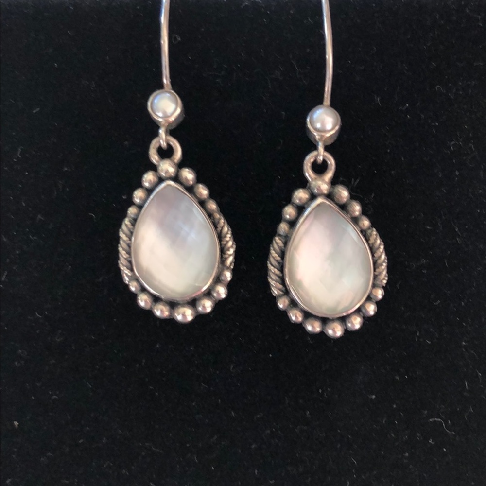 Lori Bonn quartz sterling silver drop earrings